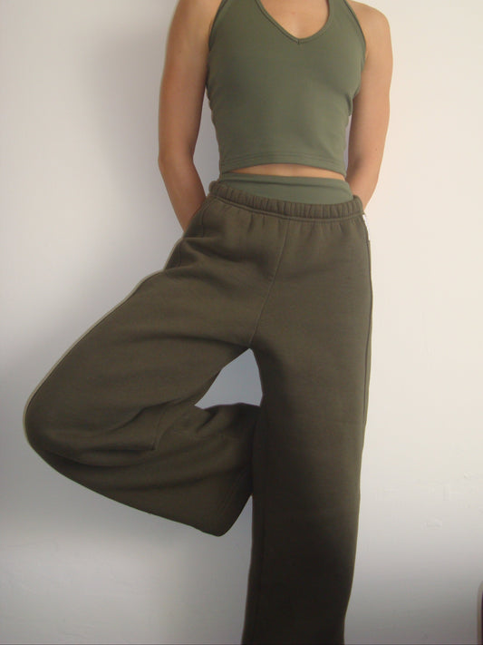 Pantalone Wide-Leg Matcha
