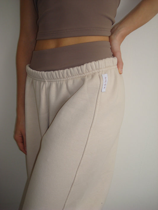 Pantaloni Wide-Leg Latte